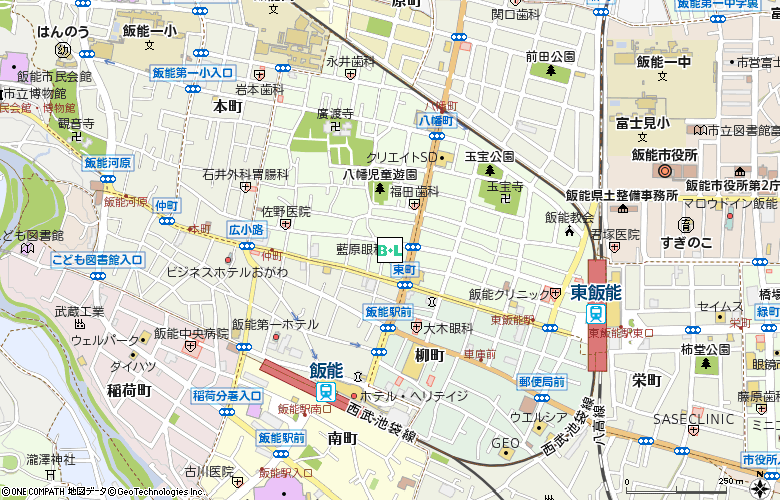 飯能コンタクトレンズ研究所付近の地図